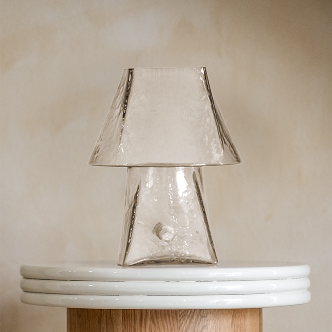 Lueur Clear Glass Mini Handcrafted Table Lamp - Orange Tree