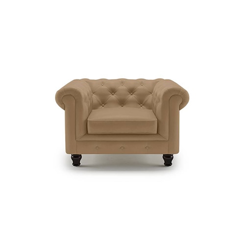 Winchester 1 Seater Leather Sofa in Camel Colour