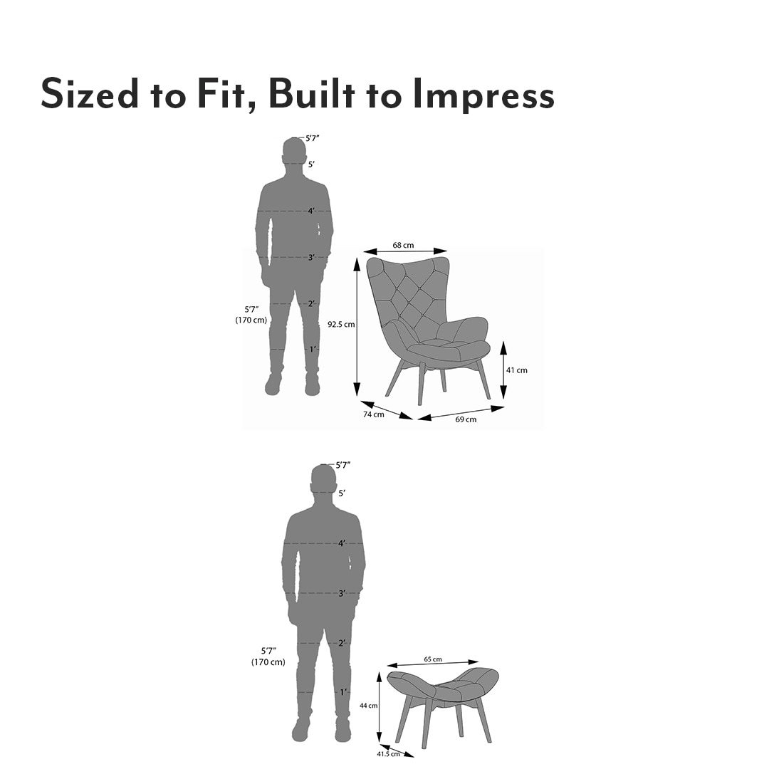 Contour Chair With Ottoman In Ocean Weave