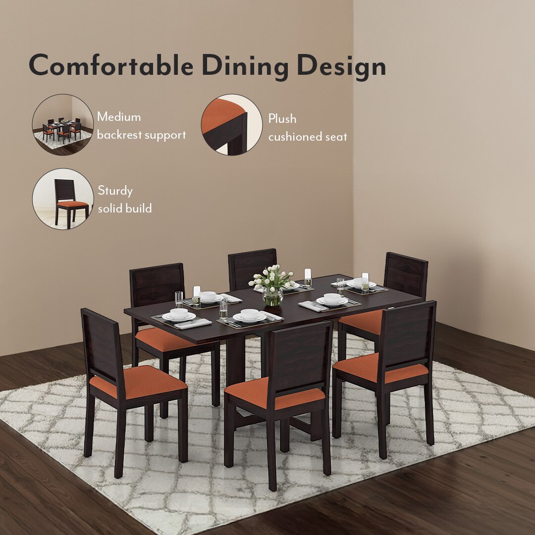 Oribi Solid Wood Dining Chair Set Of 2 In Mahogany Finish