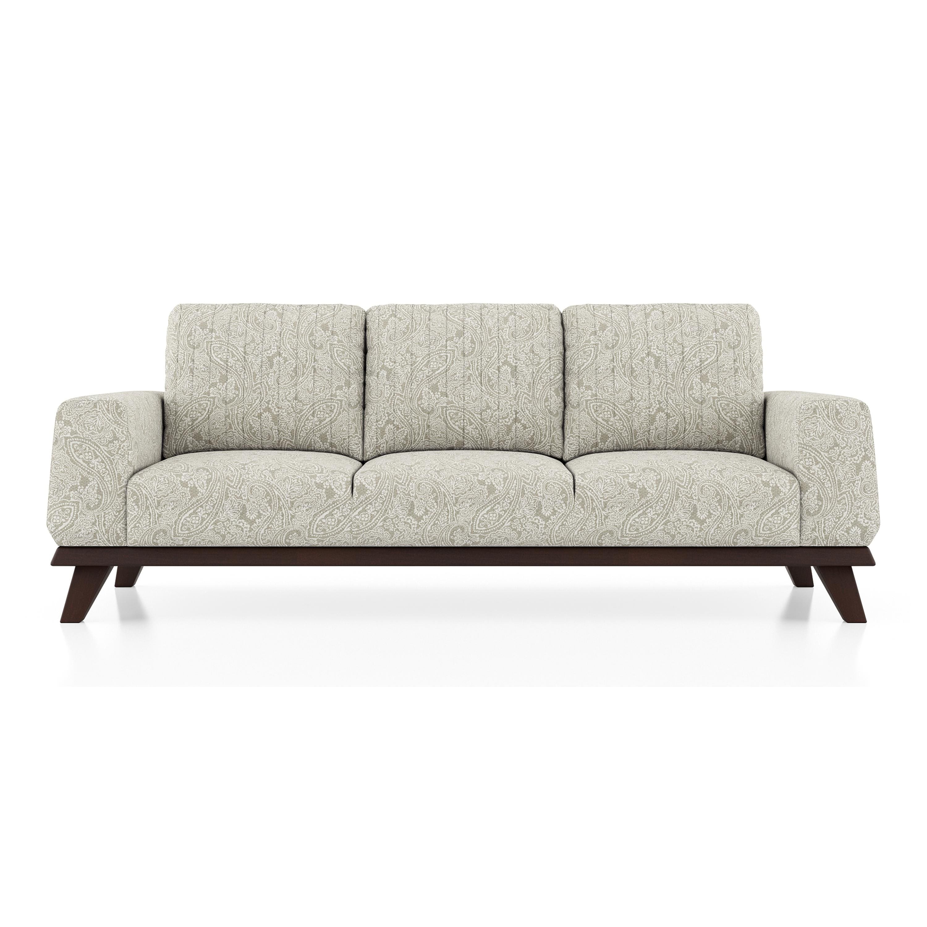 Granada Essential 3 Seater Fabric Sofa In Monochrome Paisley