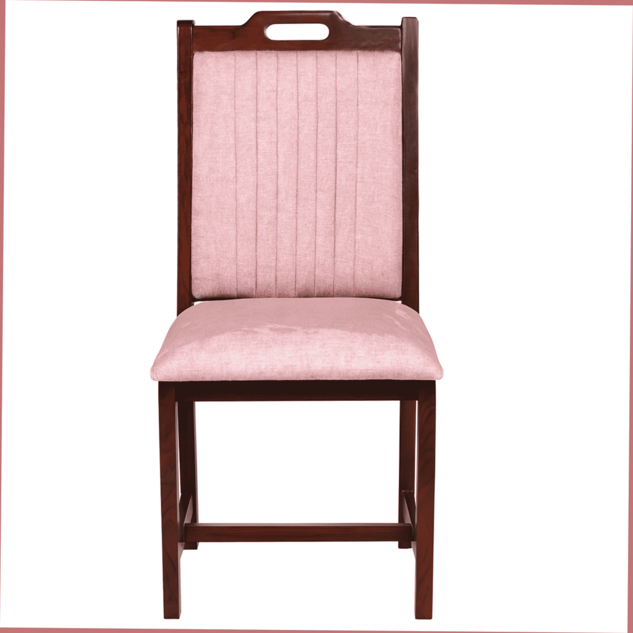 Globally Indian Compact Wooden 6 Seater Dining Table Set – Comfortable 6 Upholstered Seat and Back In Pink Sapphire