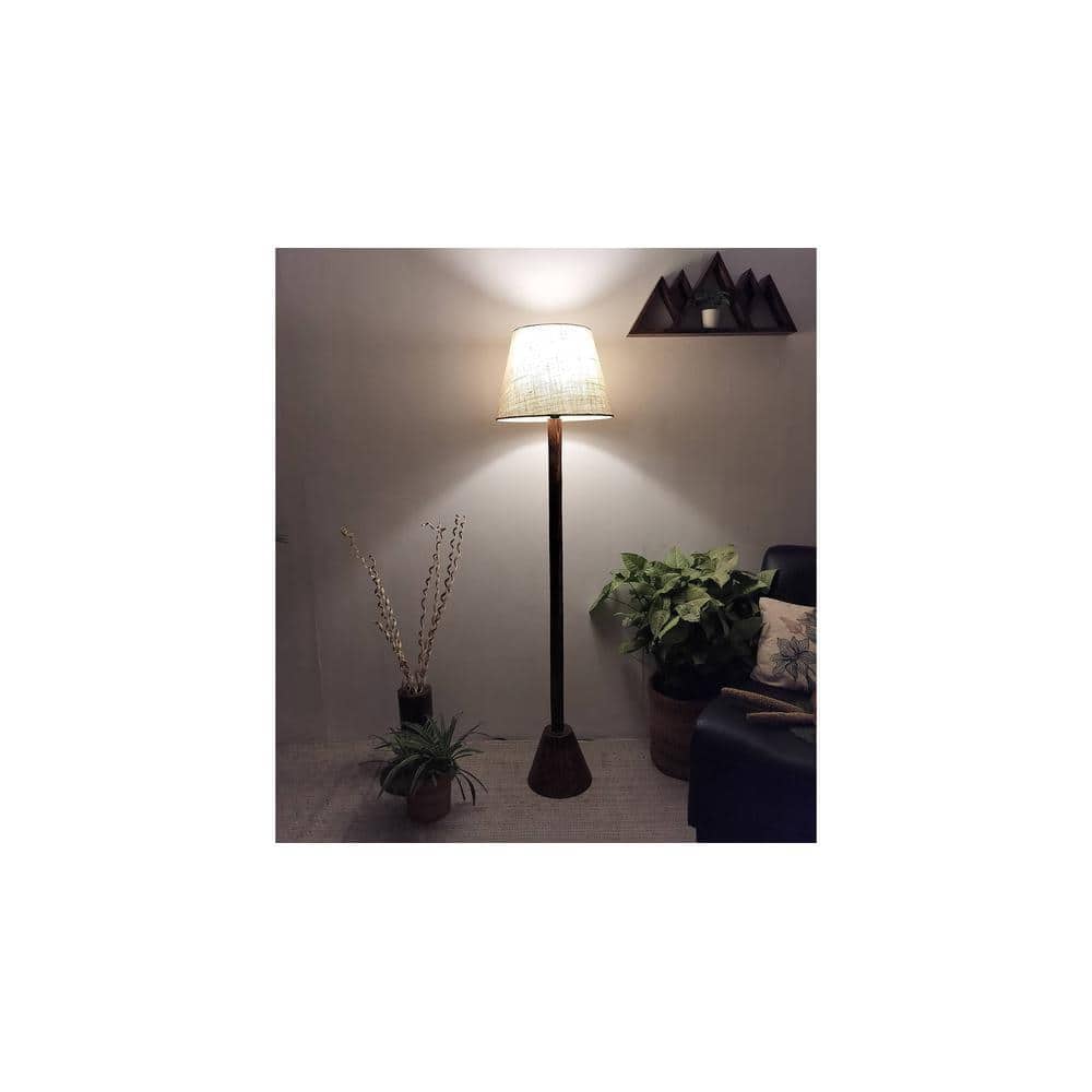Brice Beige Jute Floor Lamp with Beige Jute Base