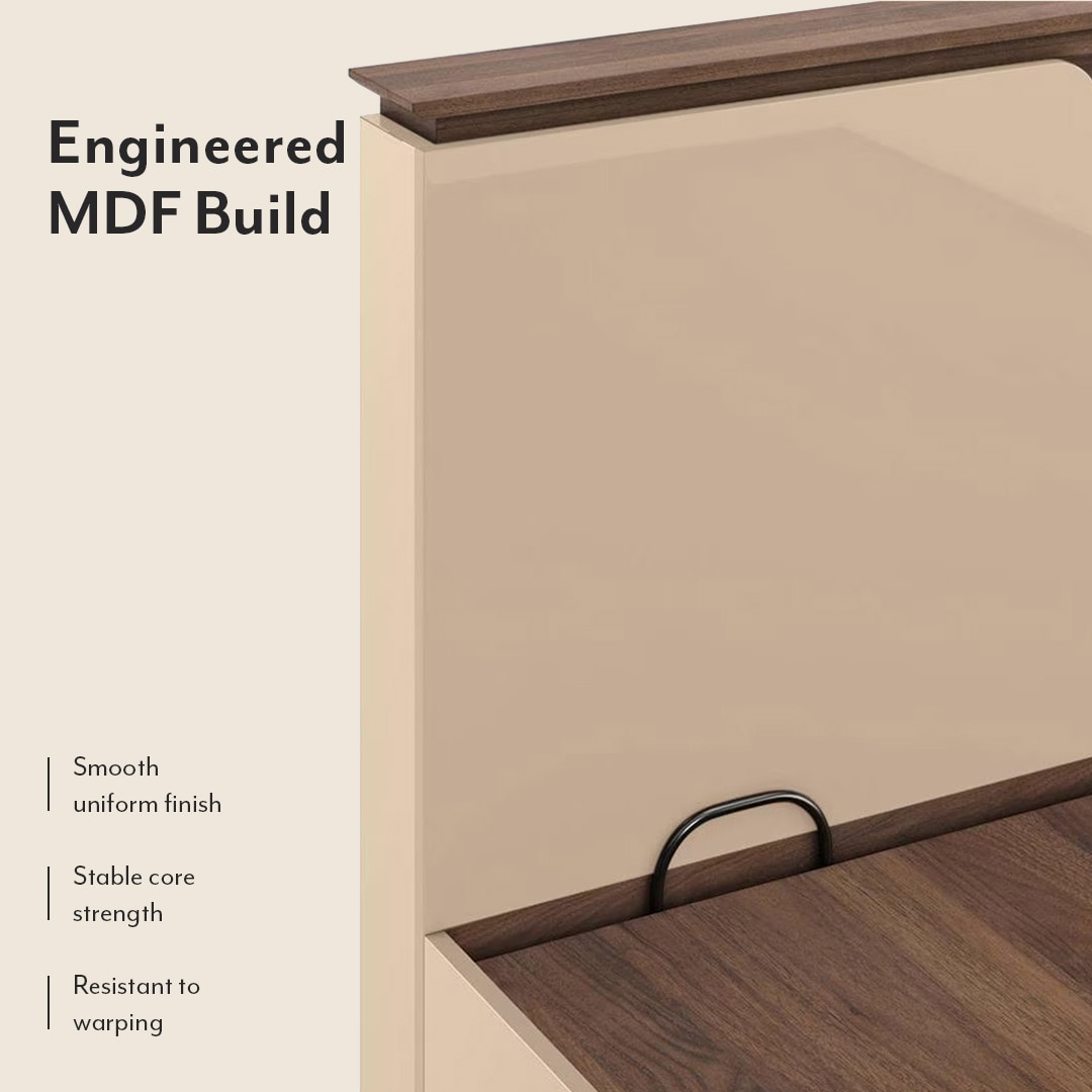 Sydney King Size Hydraulic Bed In Beige High Gloss Finish