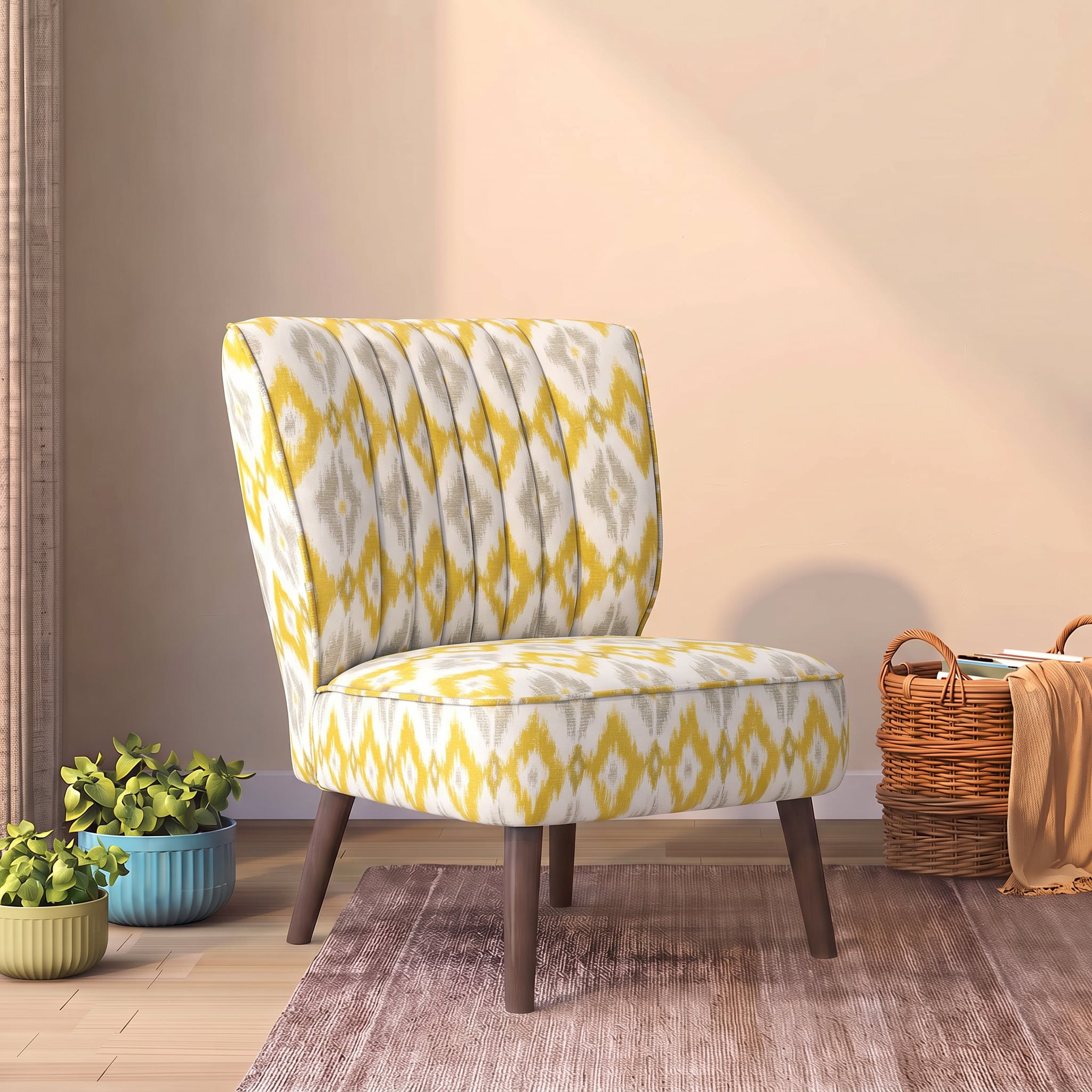 Grace Accent Chair in Sigmund Yellow Color - Urban Ladder
