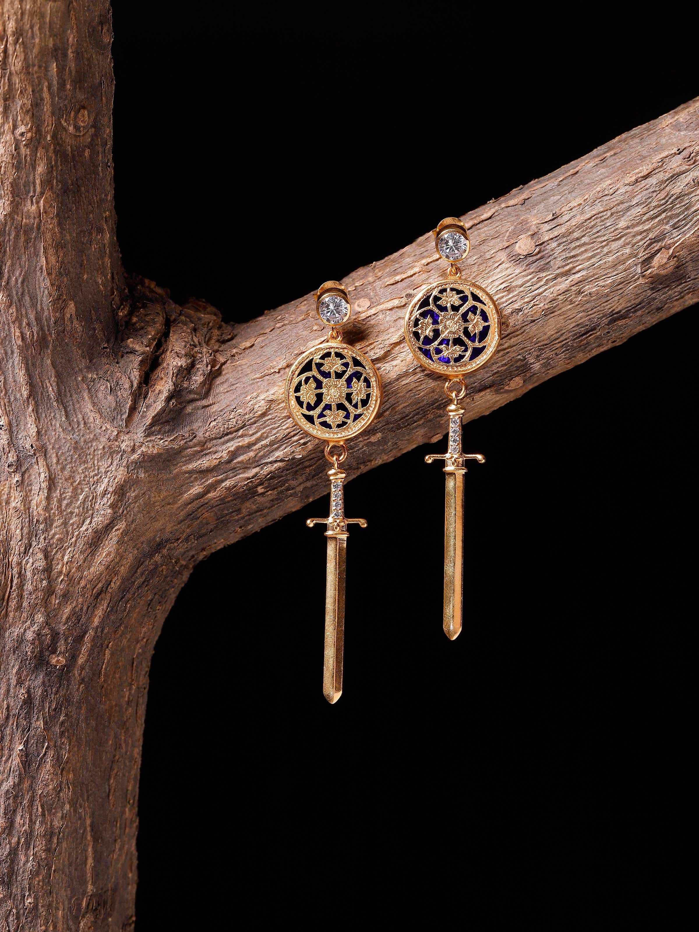 Thewa Silver Drop Earrings