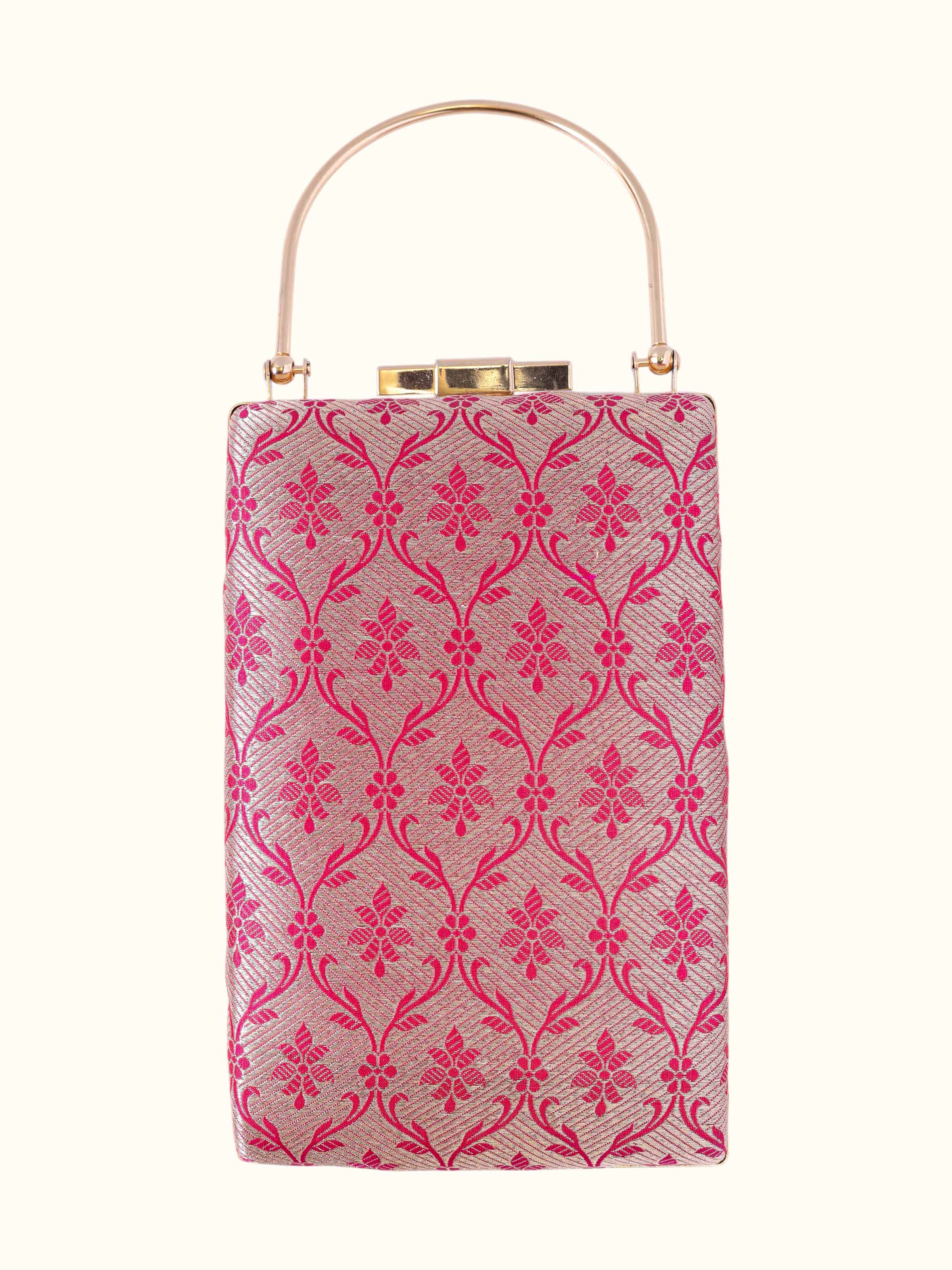 Pink Handwoven Brocade Handbag