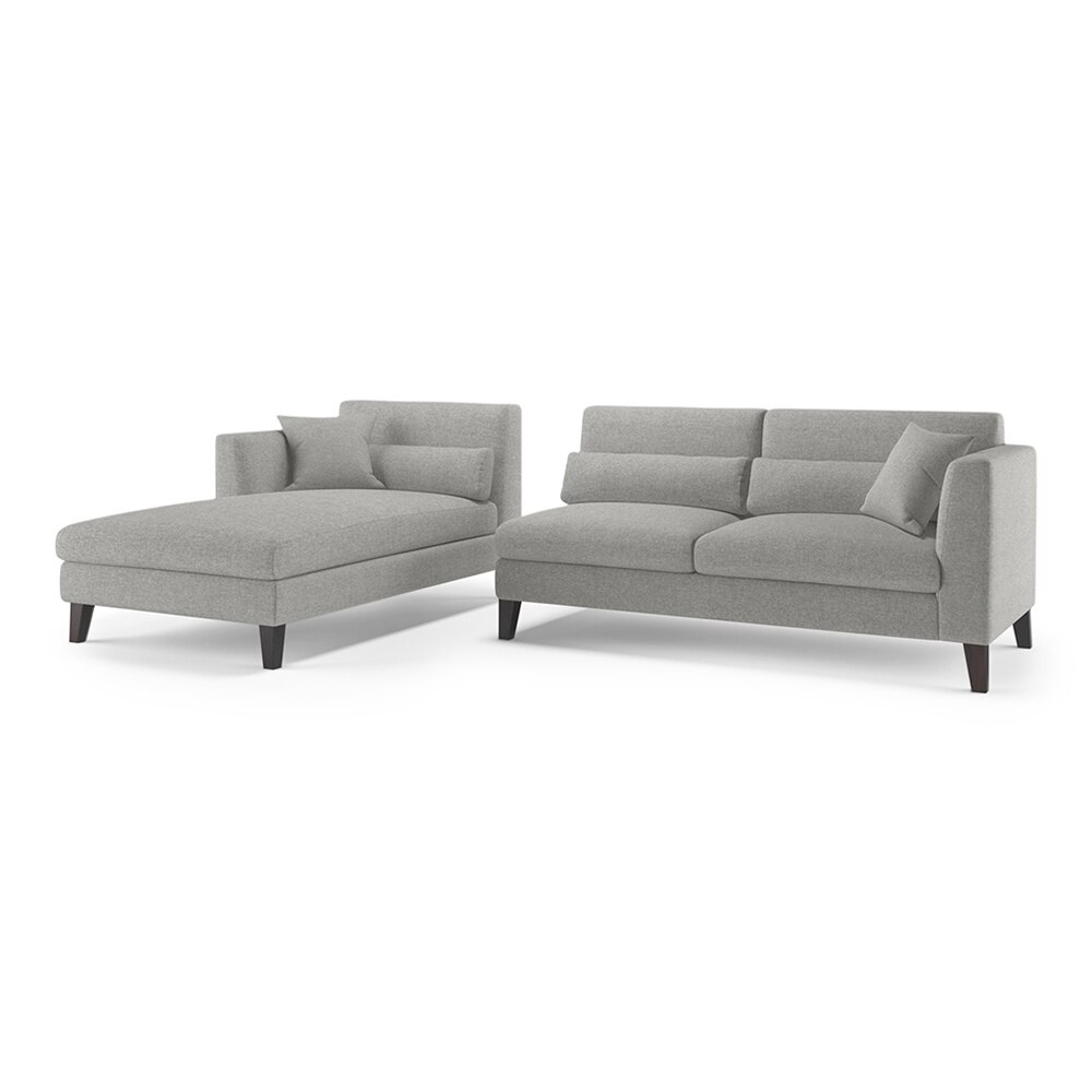 Lewis Sectional Sofa (Colour : Vapour Grey, Cushion : Hard, Seater : Left Aligned 3 Seater + Left Aligned Chaise)
