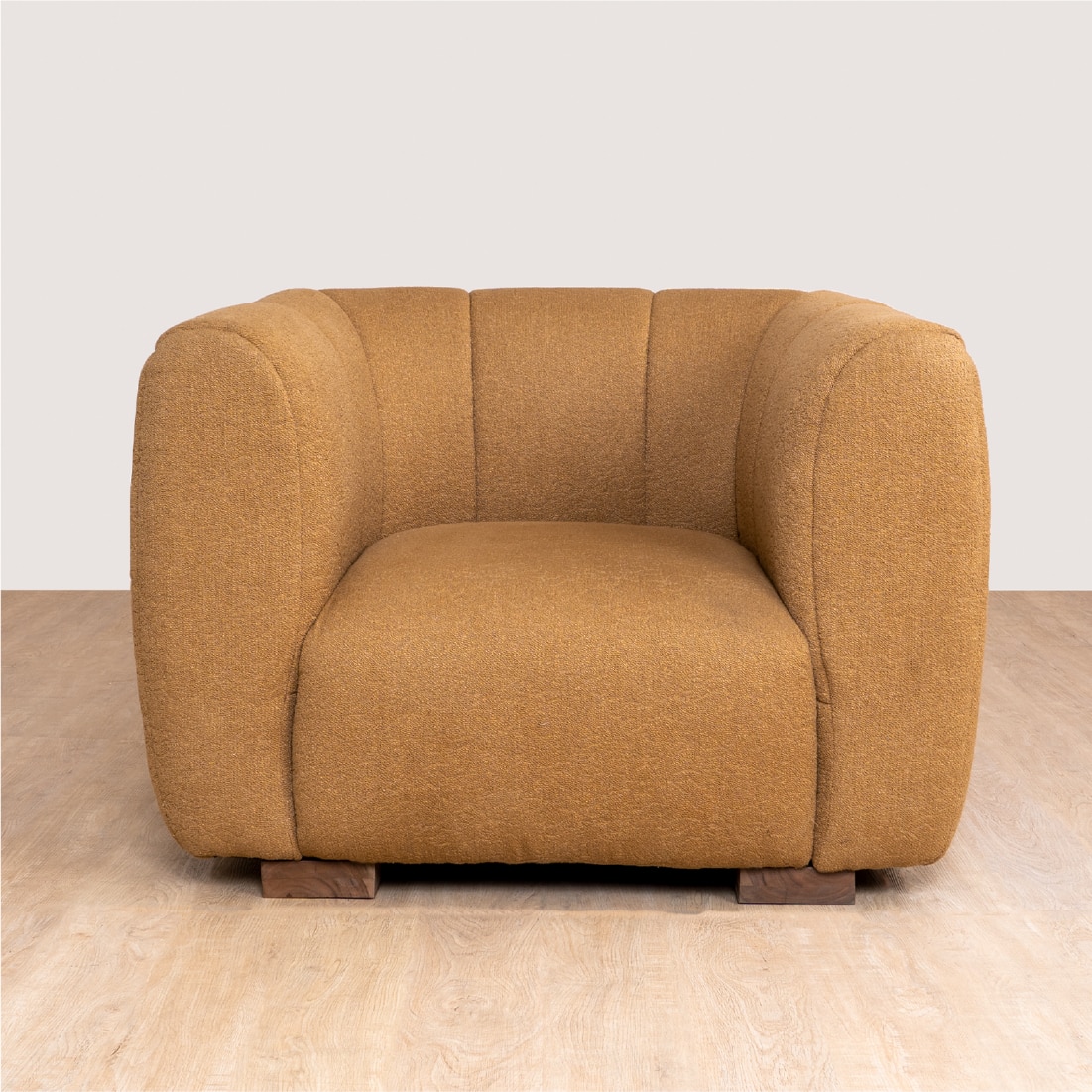 Fior Solid Wood One Seater Sofa in Brown Colour - Orange Tree