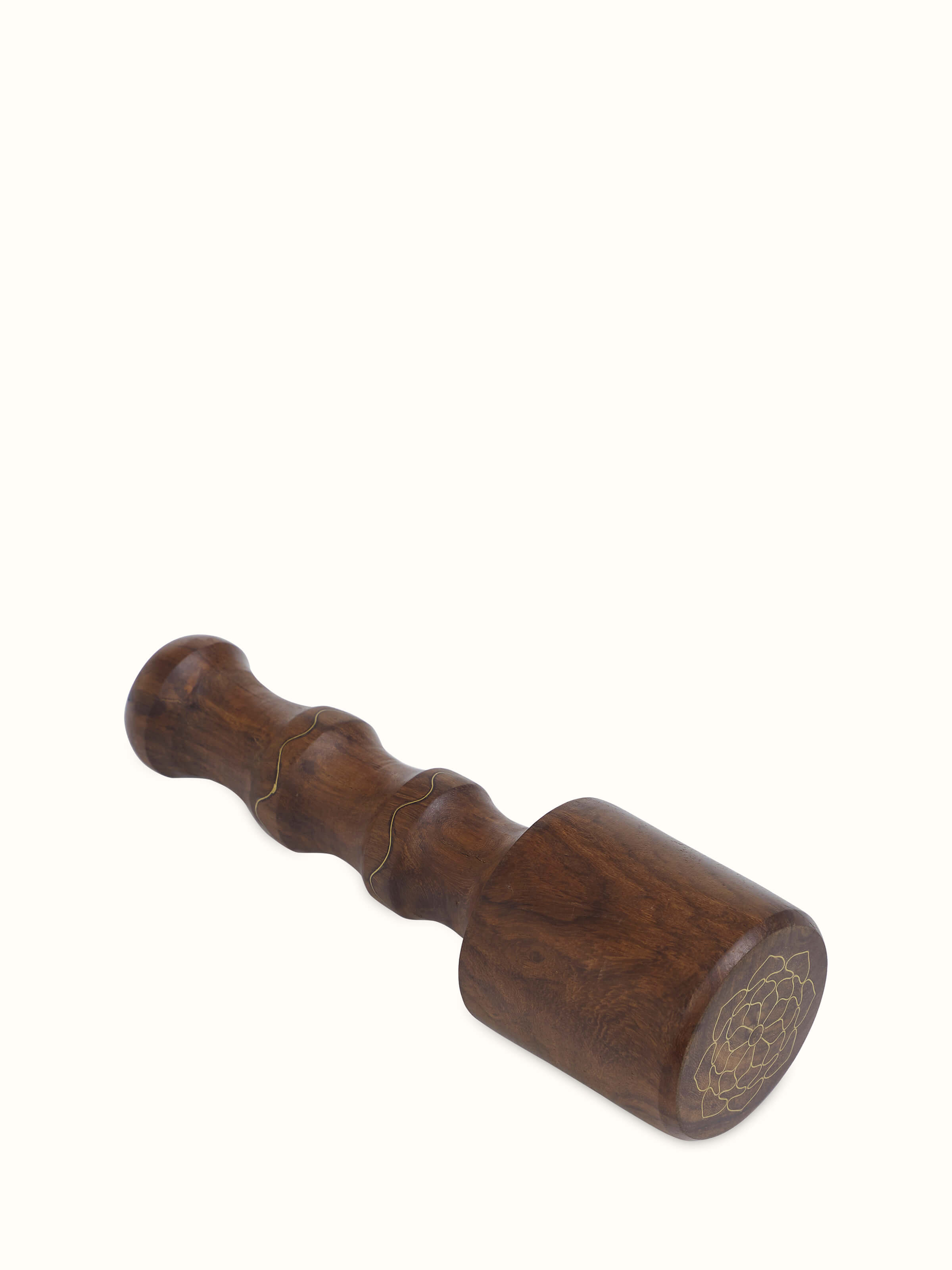 Detail shot of Om Mandal Singing Bowl (10 Inches) focusing on the fine inner etchings and smooth curvature