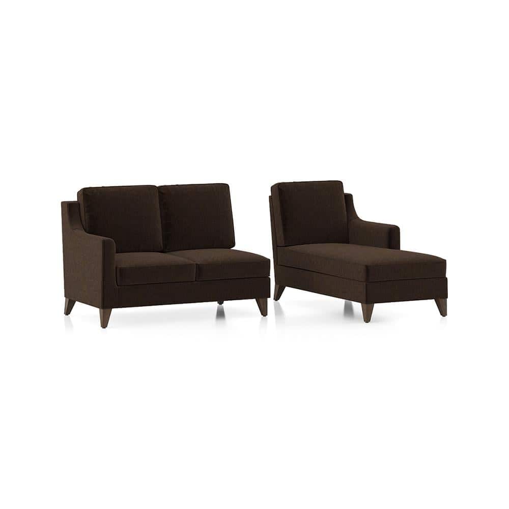 Abbey Sectional Sofa (Colour : Dark Earth, Cushion : Soft, Seater : Right Aligned 2 Seater + Right Aligned Chaise)