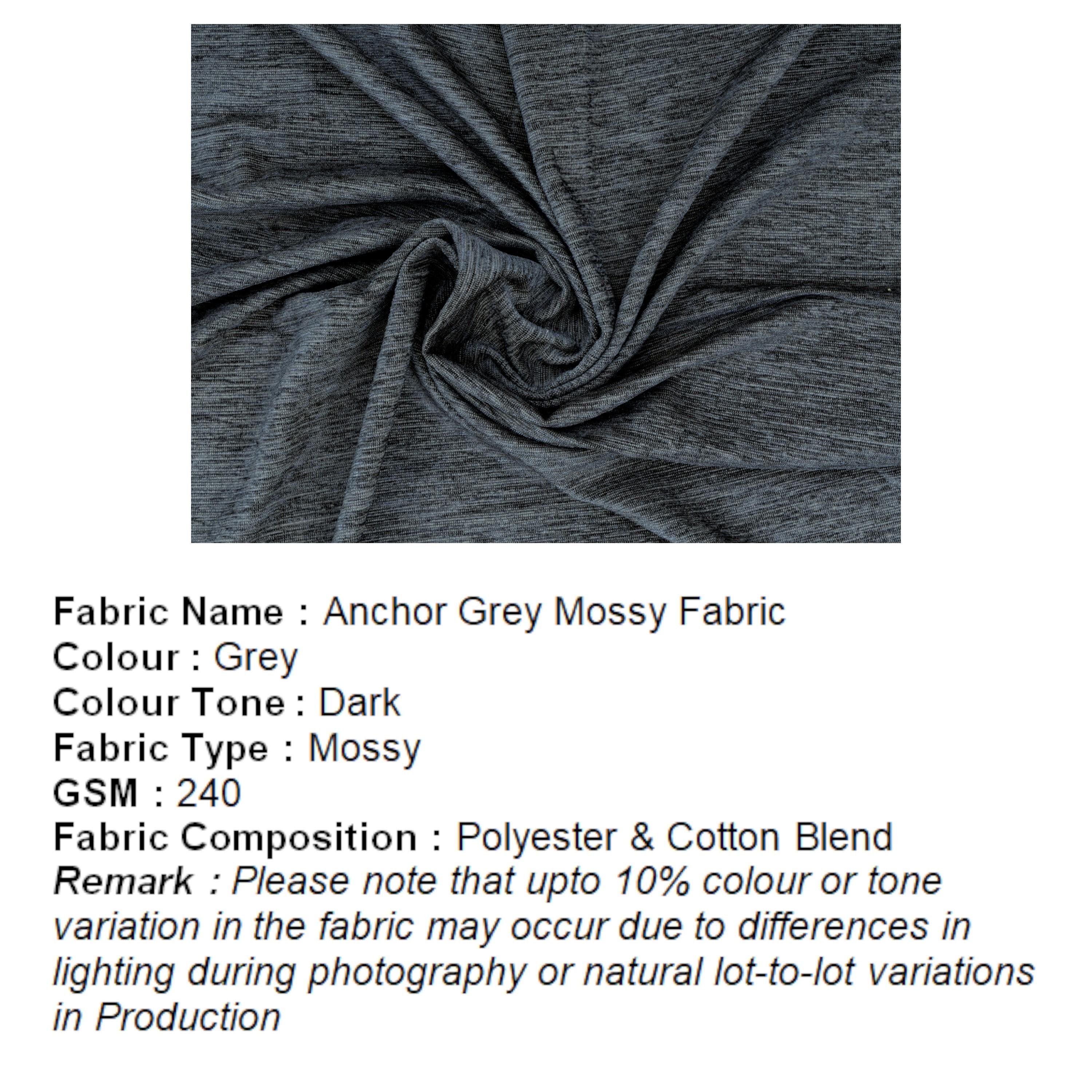 Iris Round Pouffee in Mossy Grey Fabric