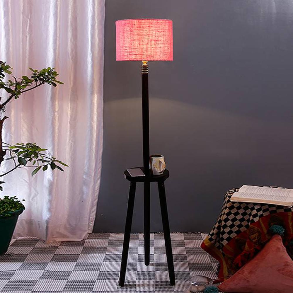 Gates Pink Cotton Shade Floor Lamp