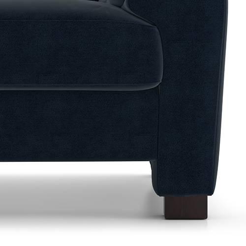 Farina Luxe 3 Seater Fabric Sofa in Sea Port Blue Velvet Colour