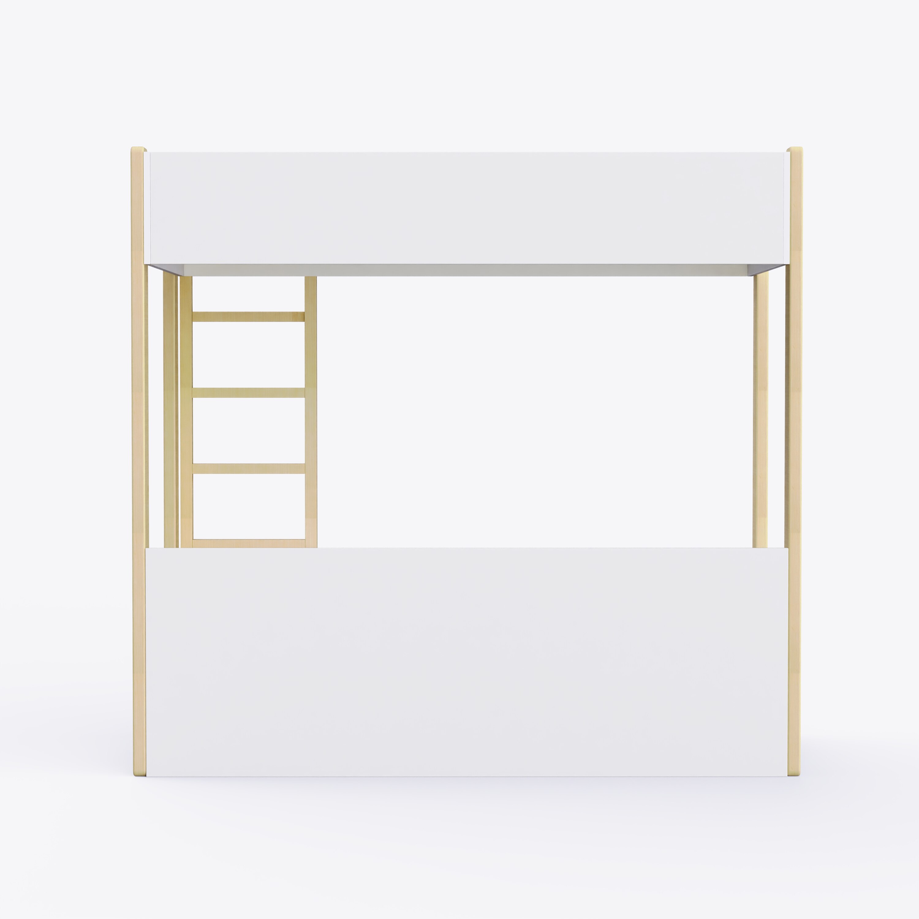 Pine Tree Single Size Bunk Bed In White & Oak Colour