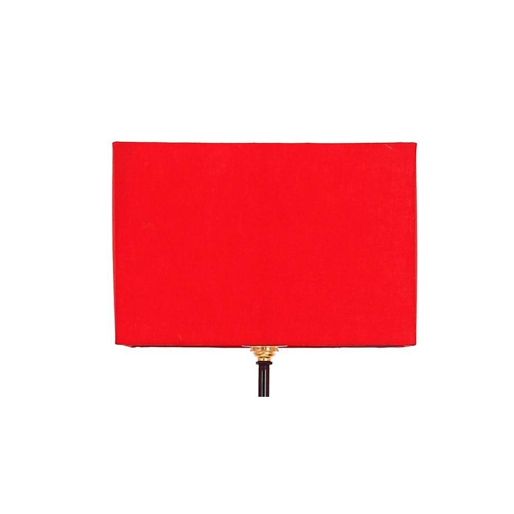 Drake Red Cotton Shade Floor Lamp