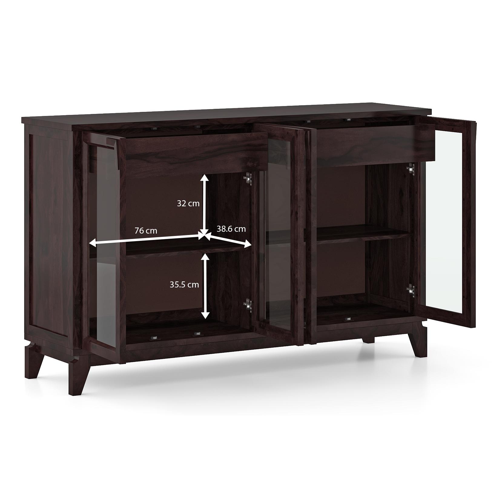 Akira XL Solid Wood Sideboard in Mahogany Finish