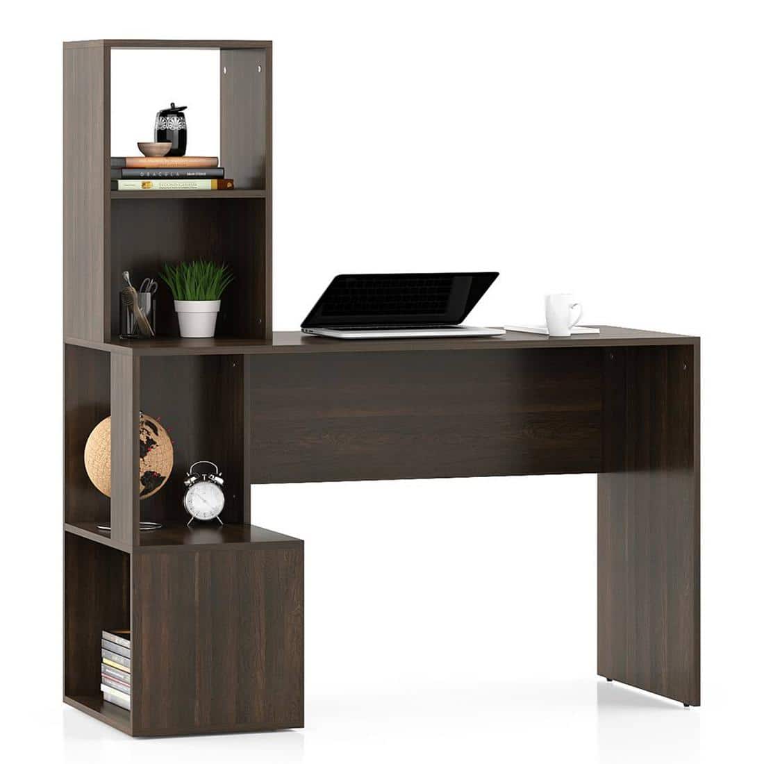 Carl Engineered Wood Study Table in Deep Oak Finish