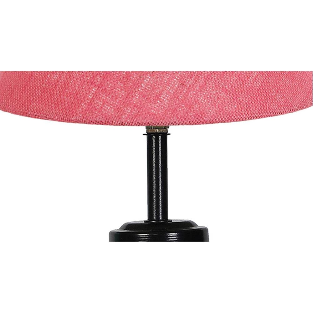 Braelynn Pink Jute Glass Table lamp with Iron Base