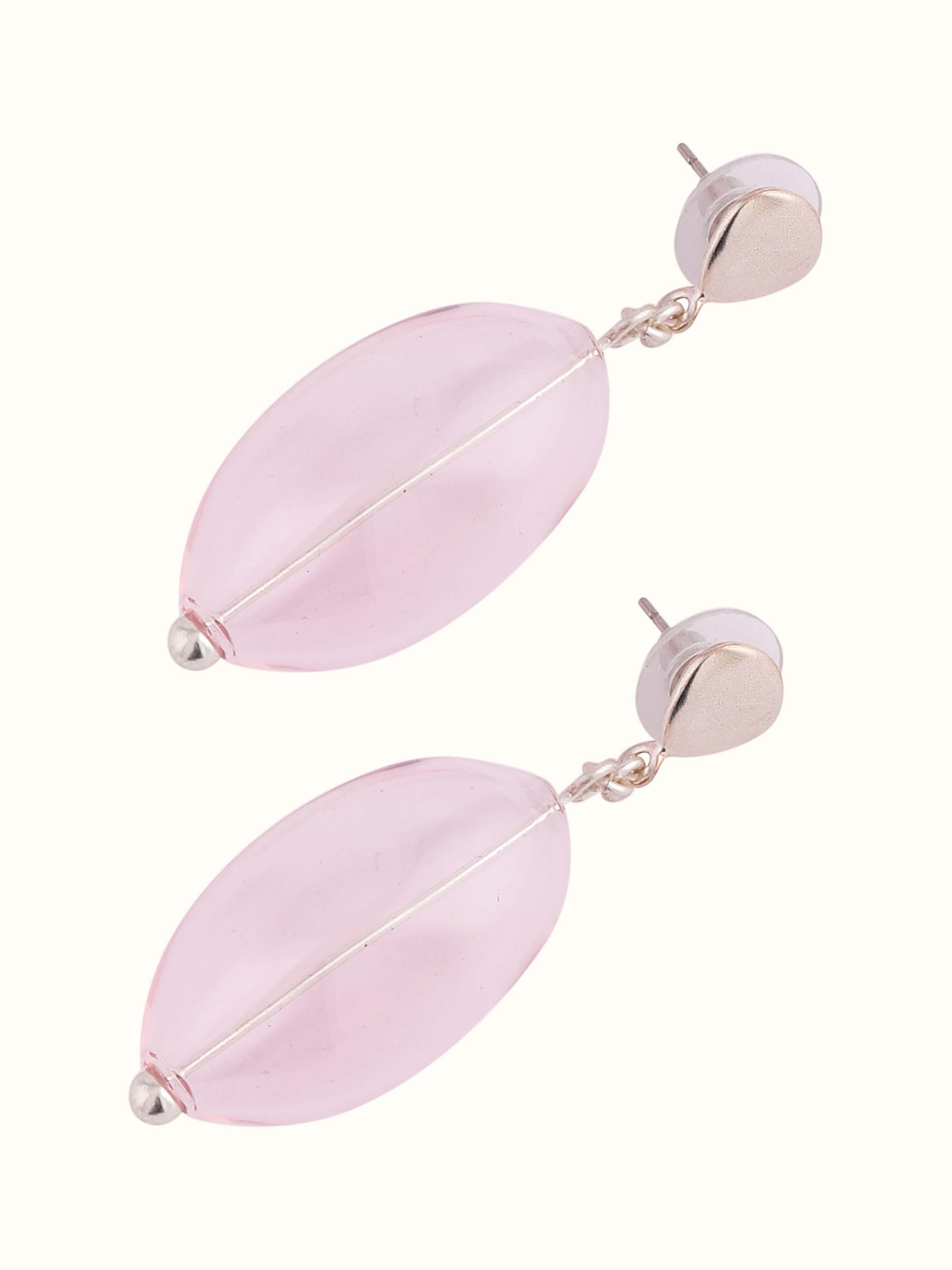 Silver Flame Glass Drop Earrings