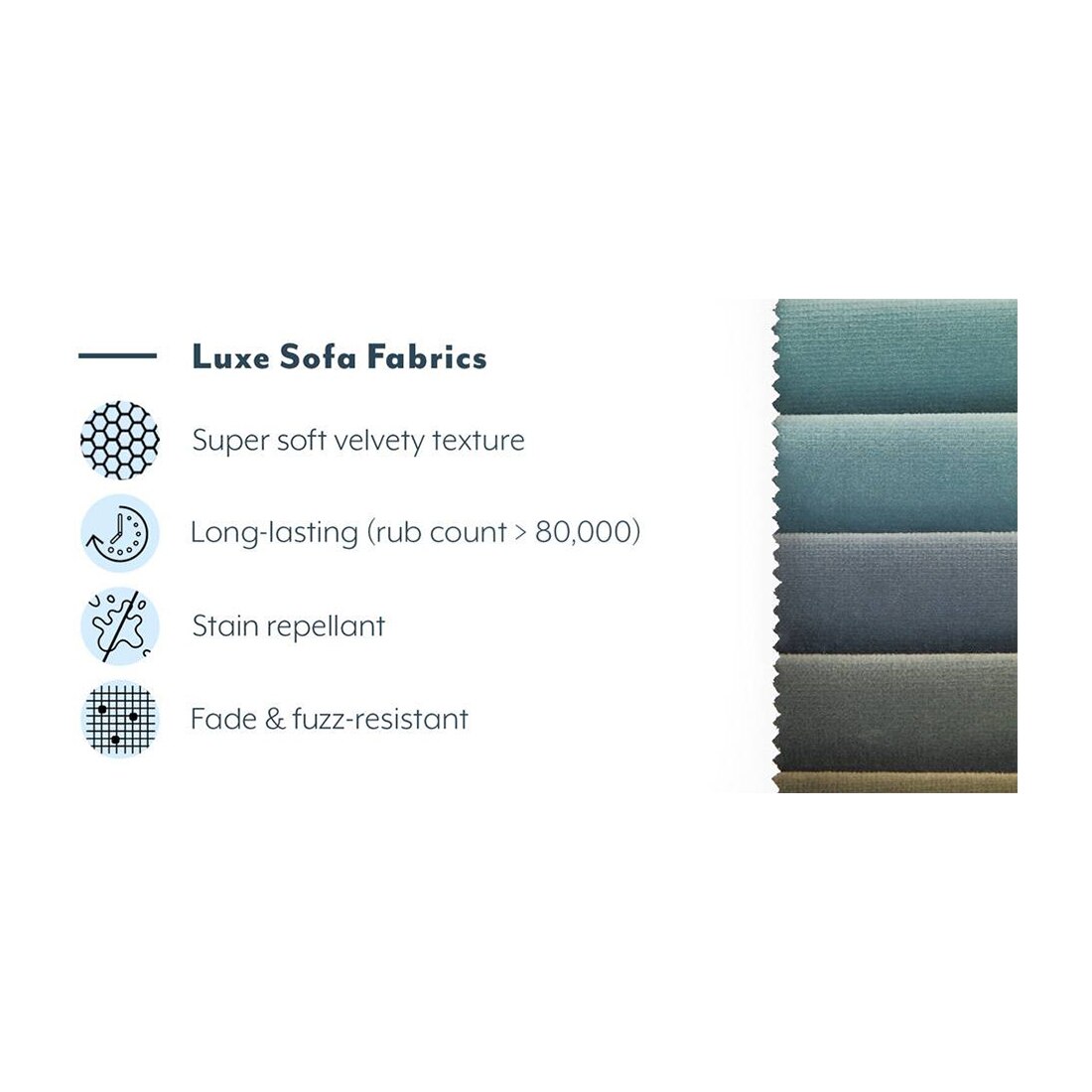 Apollo Compact Sofa Set (Colour : Dusty Turquoise Velvet, Cushion : Hard, Back Type : Regular, Seater : 3+1+1)