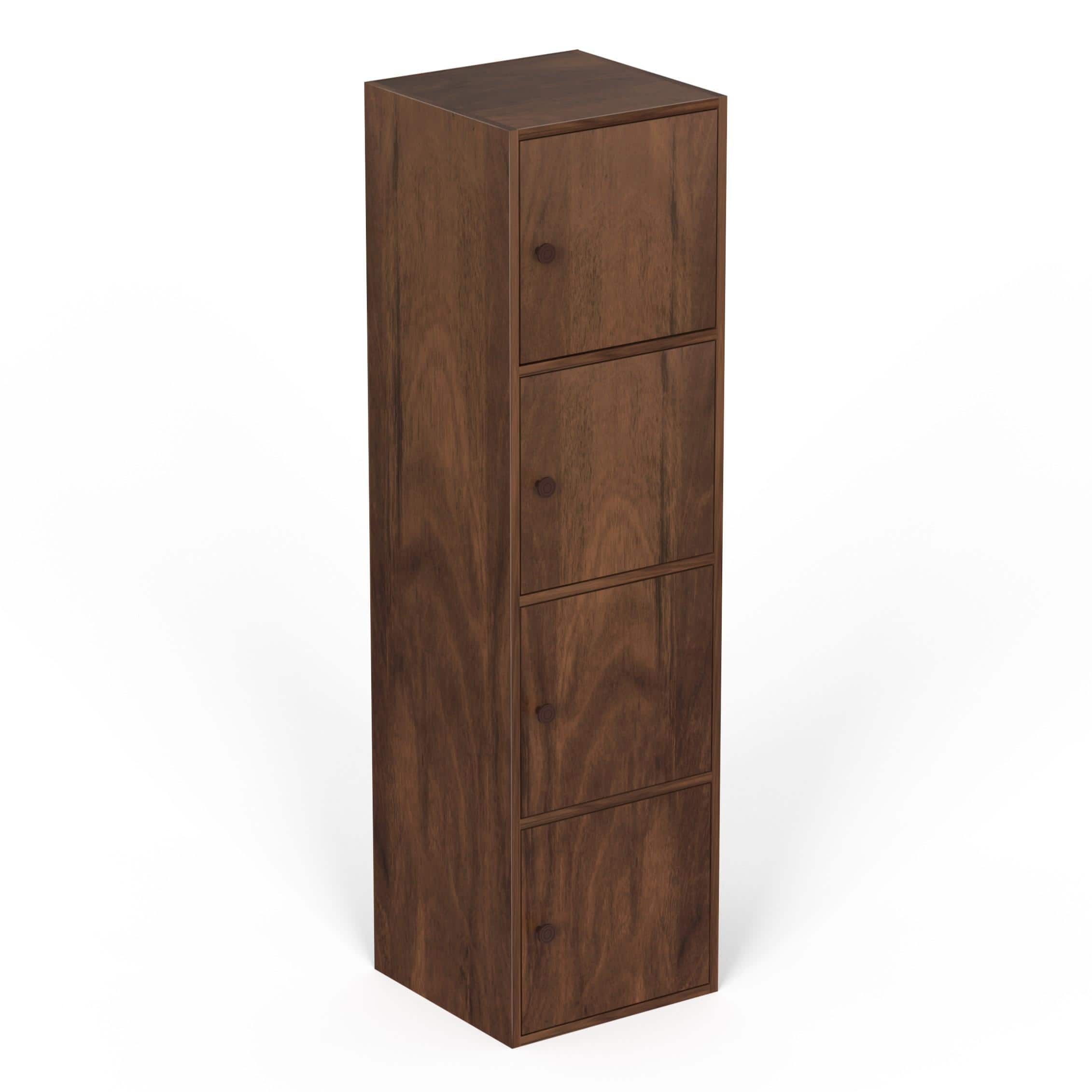 Calcio 4-Tier Engineered Wood Wardrobe In Brown Maple Finish