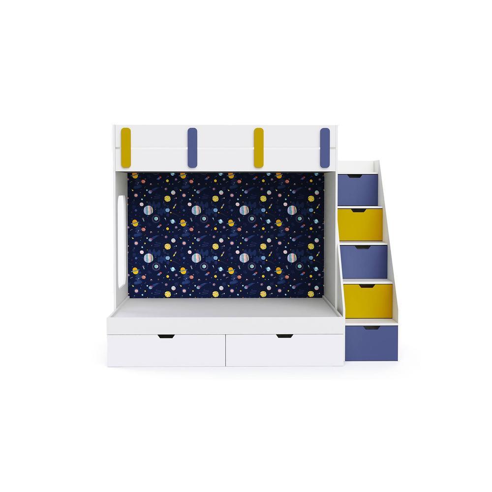 Pattern Dreams Bunk Bed with Storage in White Colour BKBB018