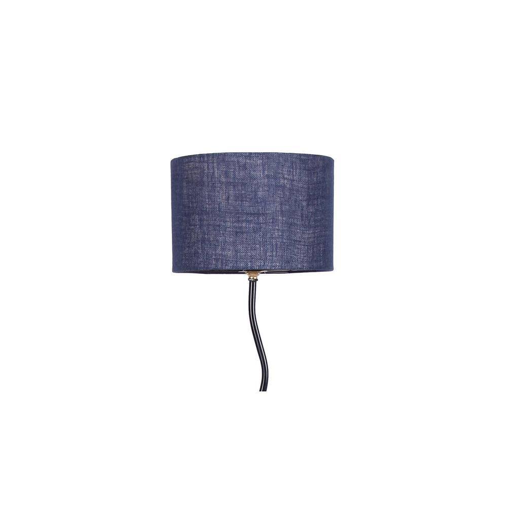 Flora Zig Zag Iron Floor lamp with Jute Drum Blue Shade (Z25)