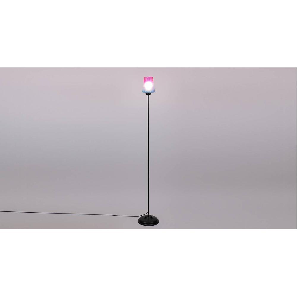 Landry Black Glass Shade Floor Lamp