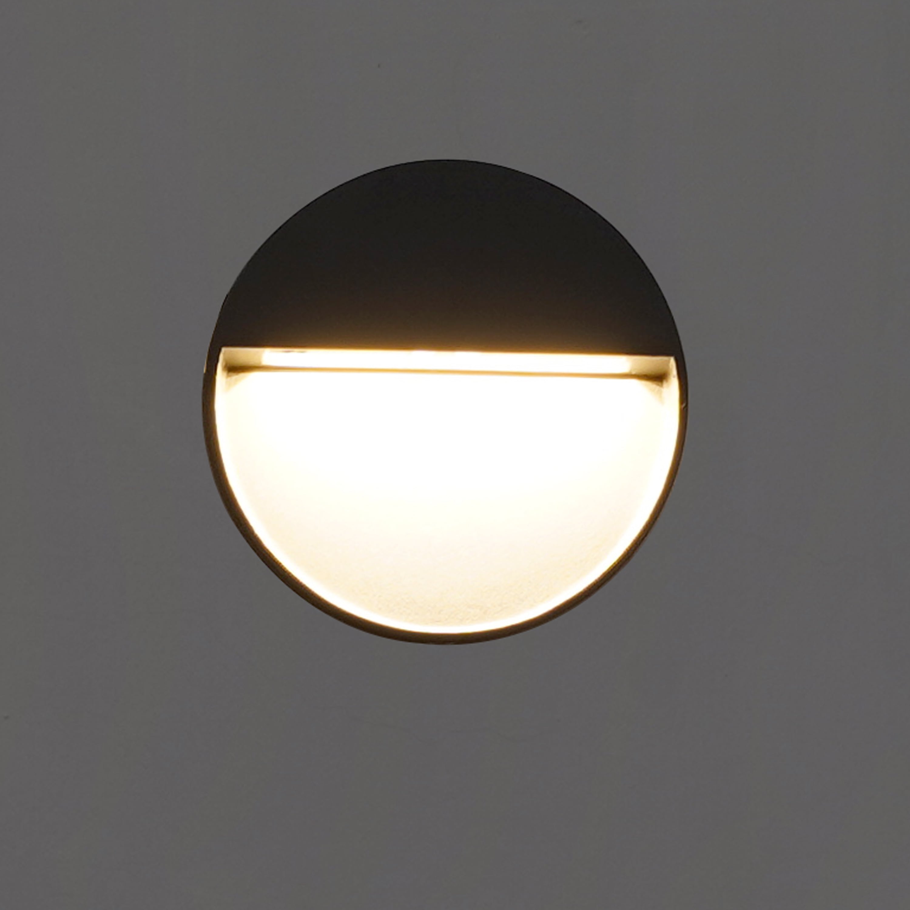 Nilsa Round Surface Led Outdoor Foot Light In Black Finish