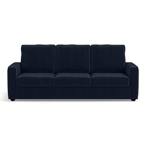 Apollo Compact Sofa Set (Colour : Sea Port Blue Velvet, Cushion : Hard, Back Type : High Back, Seater : 3+1+1)