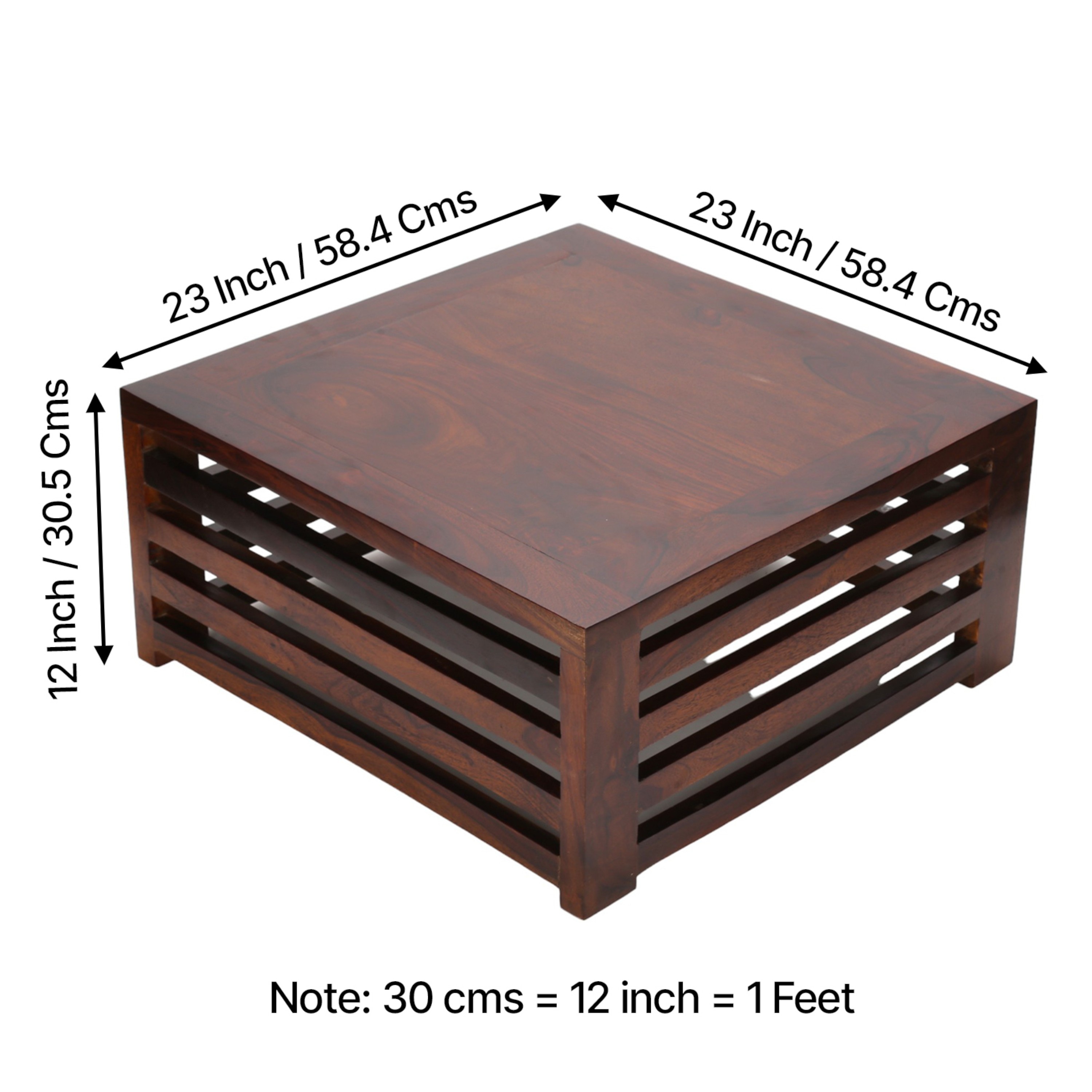 Kingsville Sheesham Wood Coffee Table In Dark Walnut Finish