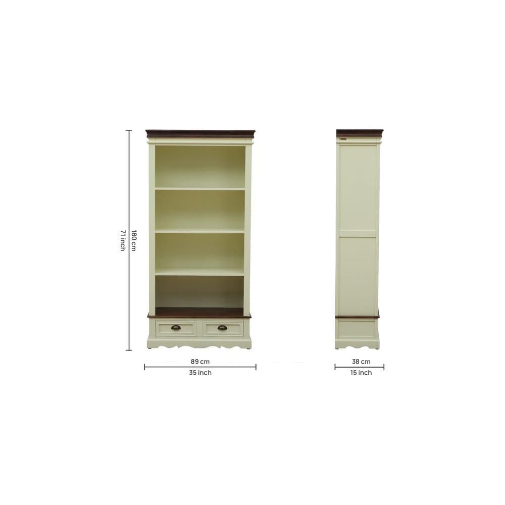 Solid Wood Book Shelf In Tulip Finish