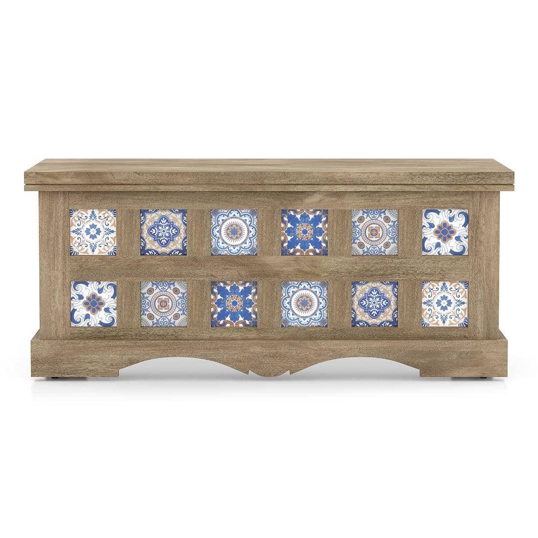 Azul Solid Wood Bench In Brushed Bali Oak Finish