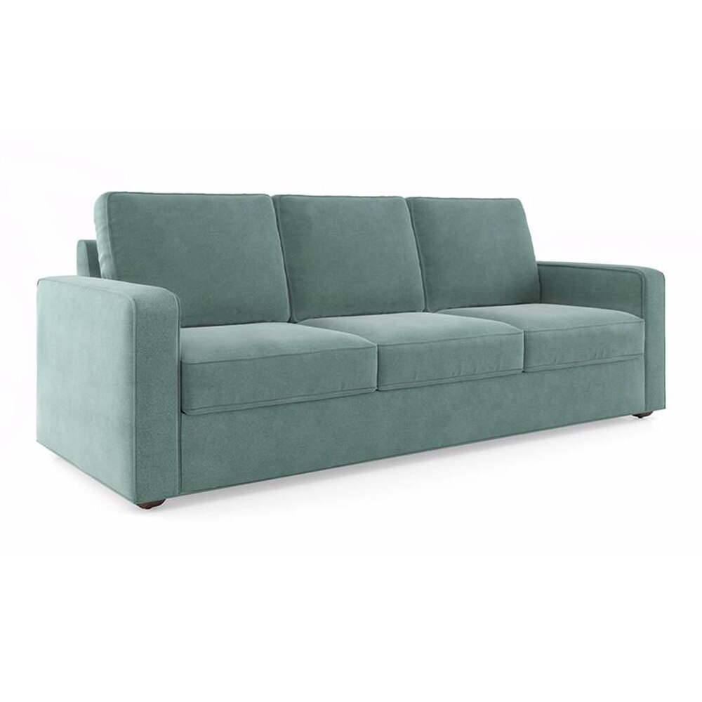 Apollo Compact Sofa Set (Colour : Dusty Turquoise Velvet, Cushion : Soft, Back Type : Regular, Seater : 3+2+1)