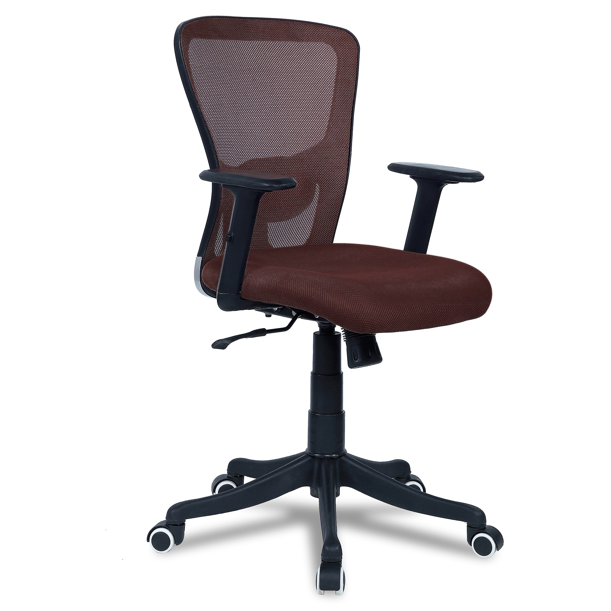 Peacifice Mid Back Ergonomic Chair in Brown Colour