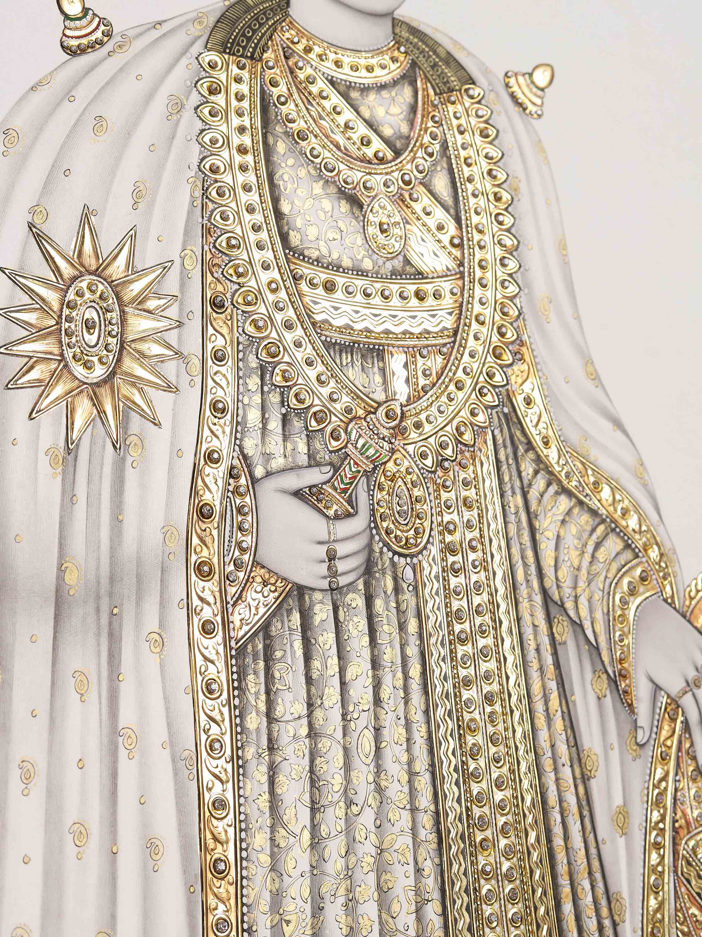 Raji-rani Miniature Real Gold Painting