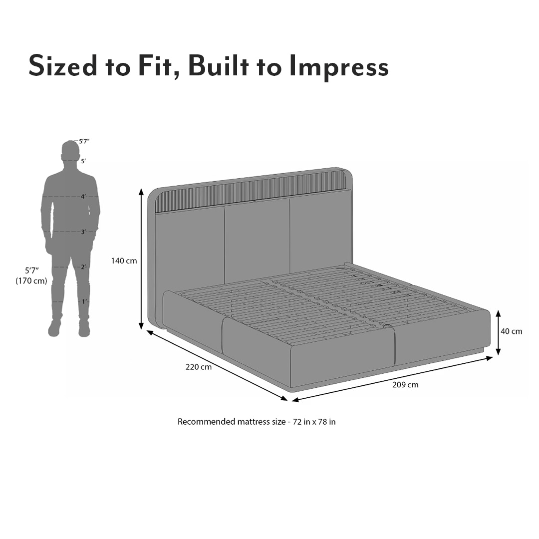 Valeria Upholstered King Bed With Hydraulic Storage