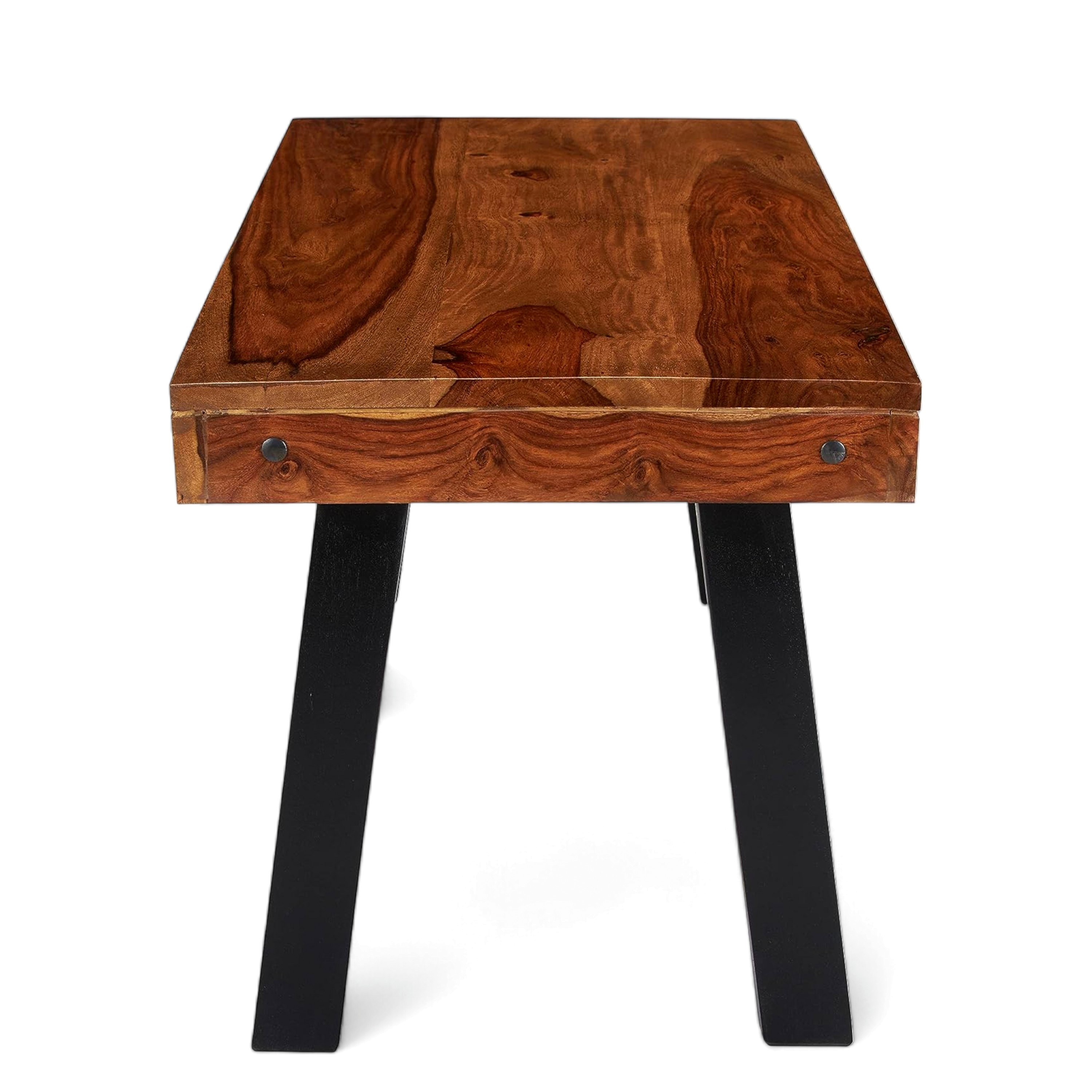 Mayfield Sheesham Wood Contemporary Rectangle Coffee Table In Natural Teak Finish