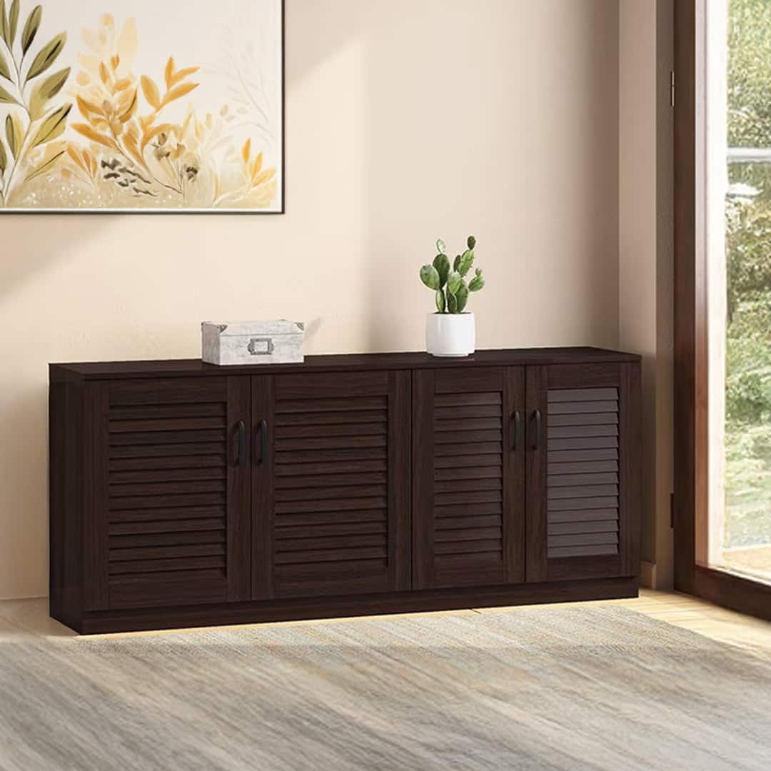 Bennis 21 Pair Shoe Rack in Dark Walnut Finish