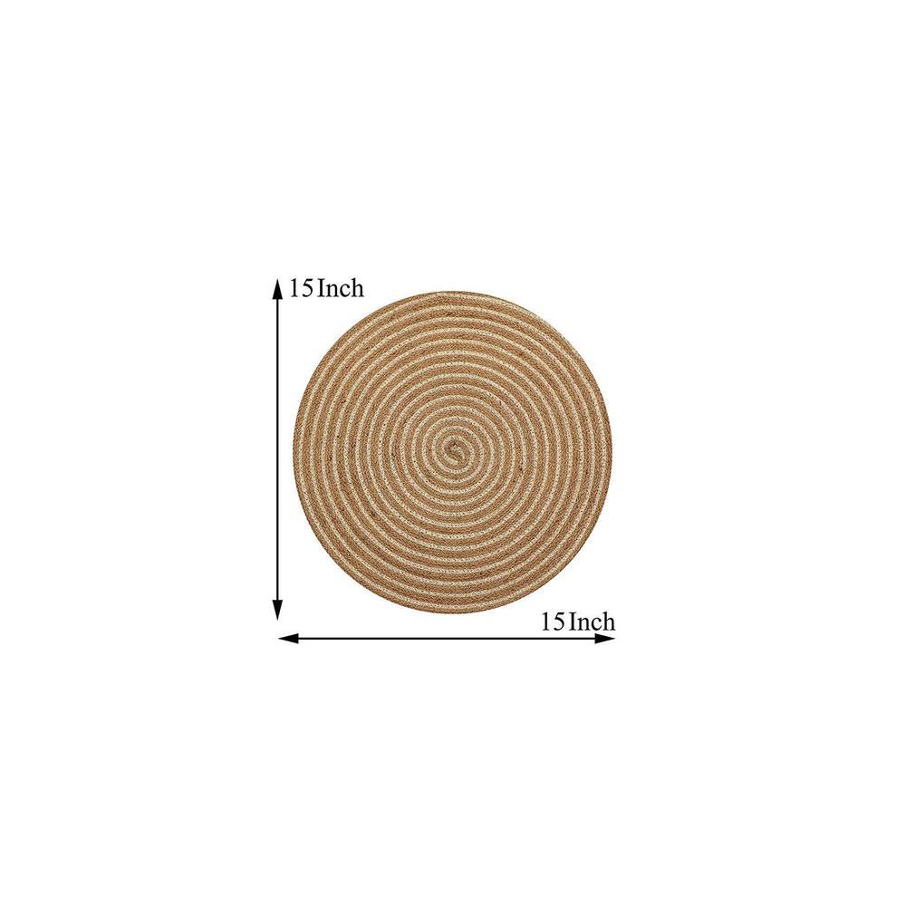 Jute Placemat (Beige , 38 CM x 38 CM , Pack of 4 )