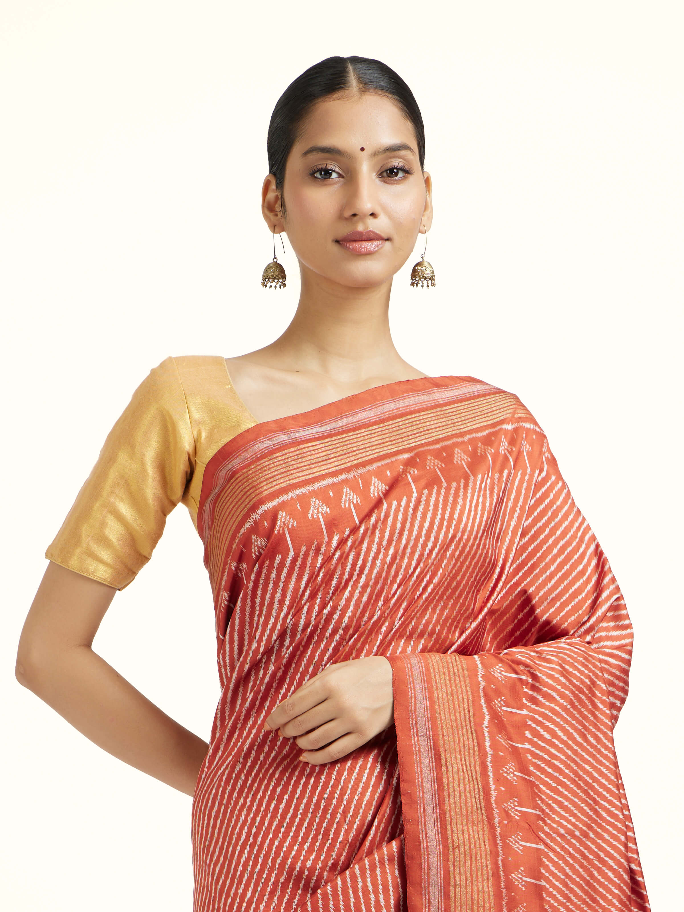 Multicolor Silk Pochampally Single Ikat Saree