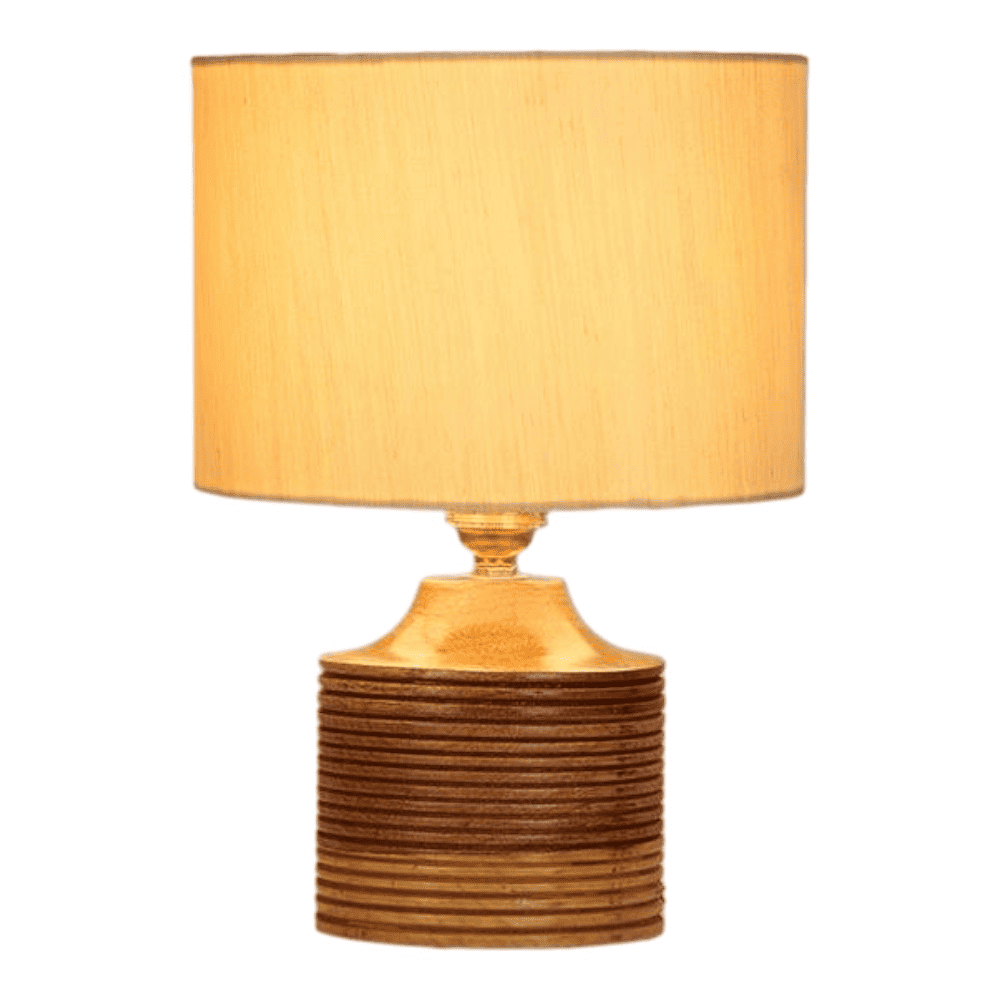 Riley Black Jute Table Lamp with White Brushed wood base