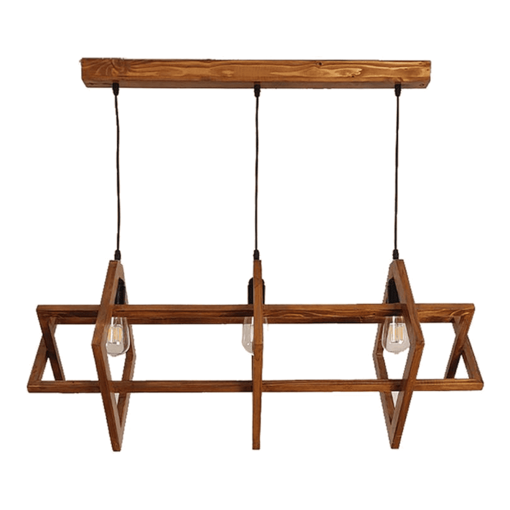 Paragon 3 Series Brown Solid Wood Cluster Hanging Light