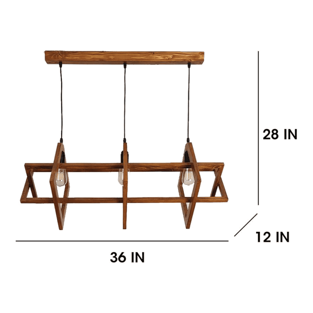 Paragon 3 Series Brown Solid Wood Cluster Hanging Light