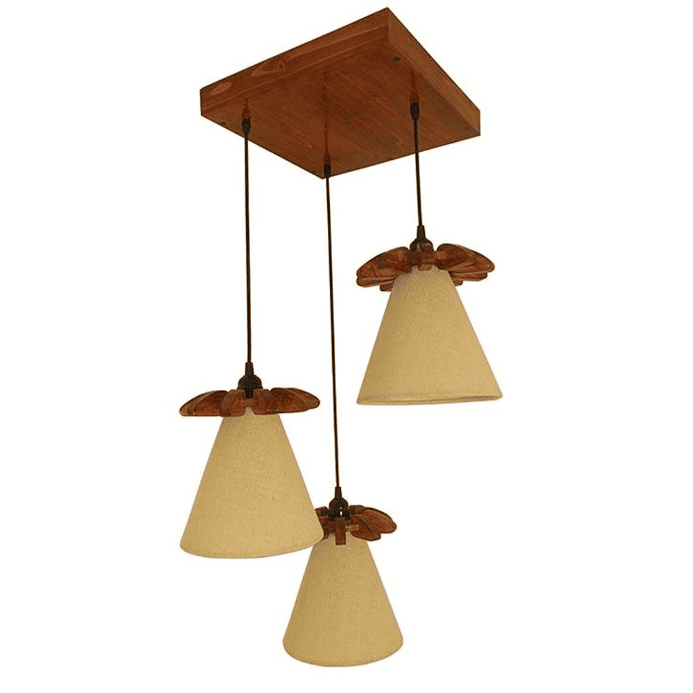 Propel Brown Solid Wood Cluster Hanging Light