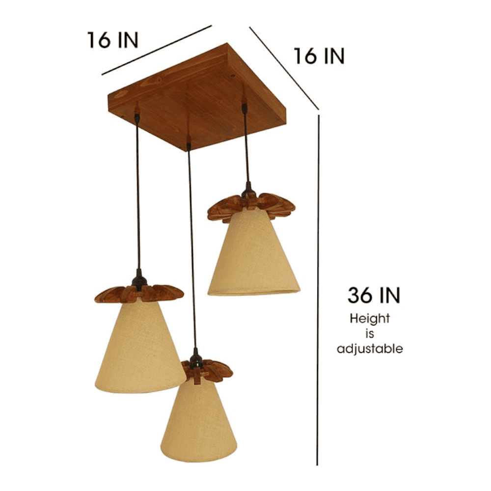 Propel Brown Solid Wood Cluster Hanging Light