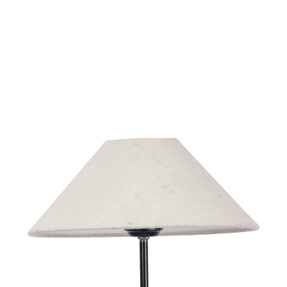 Ruby White Natural Fiber Floor Lamp with Black Iron Base