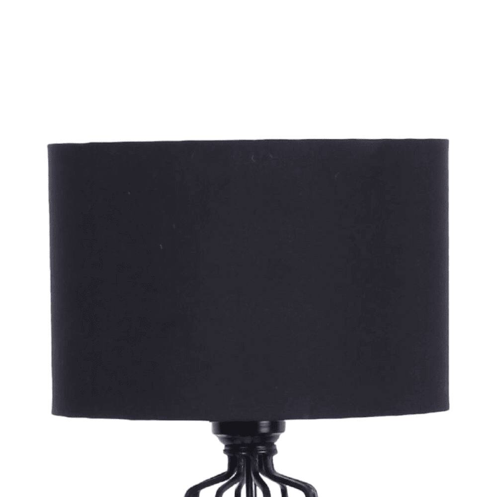 Summer Black Fabric Floor Lamp with Black Iron Base