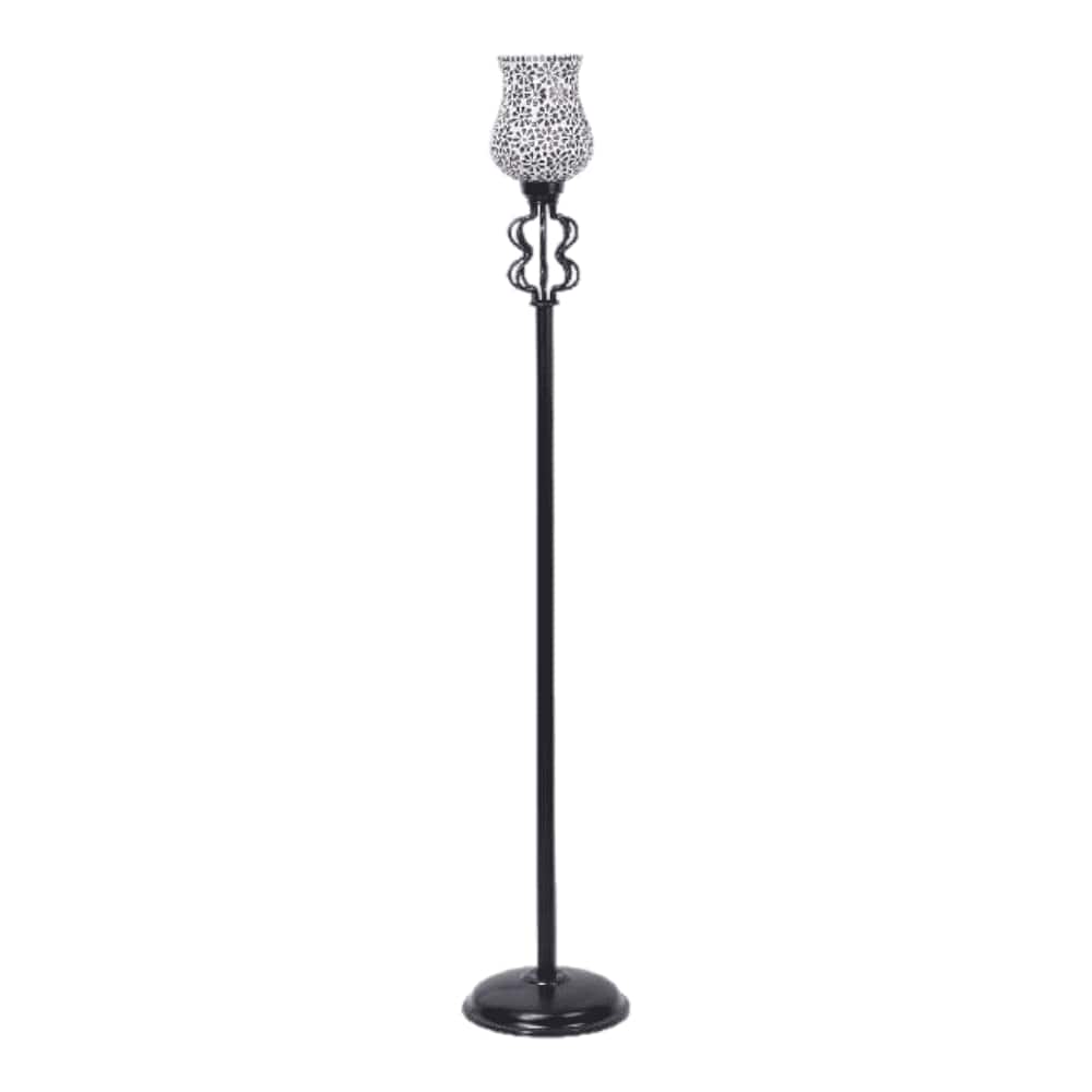Lana Multicolour Glass Floor Lamp with Black Iron Base